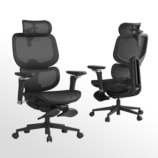 Motostuhl D2 PRO High-Back Ergonomic Home Office Chair with DTS Self-Adaptive Lumbar Support Multi-Adjustable Armrest Wire-Controlled Design 3D Headrest Mesh Office Chair with Footrest